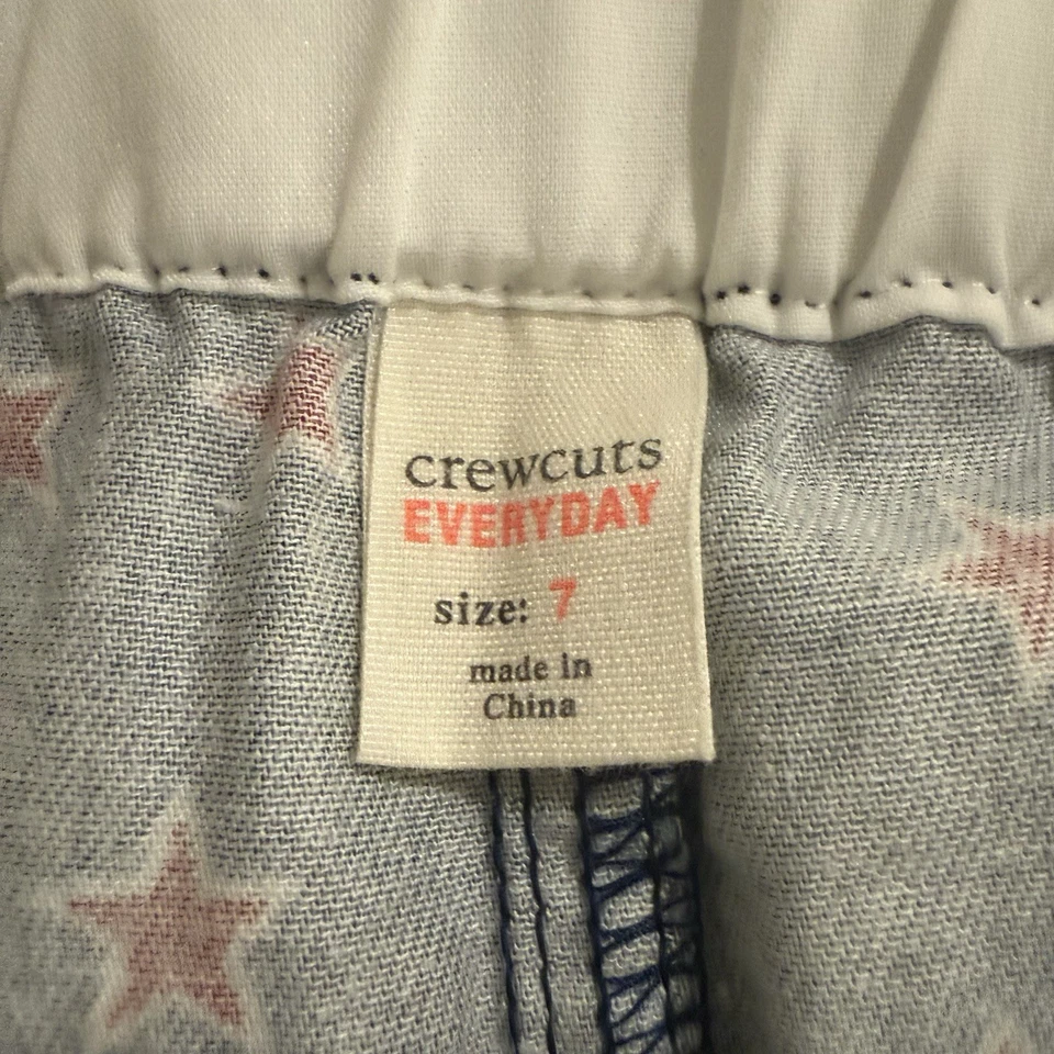 Pantalones Cortos J Crew Cuts Niñas 7 Azul Volantes Dobladillo Estrellas Rojas Cintura Elástica América Foto 3 de 4