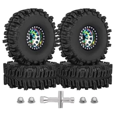 Rainbow Negative Offset -10mm 1.9 Beadlock Wheels and Mud Slingers Tires for ...
