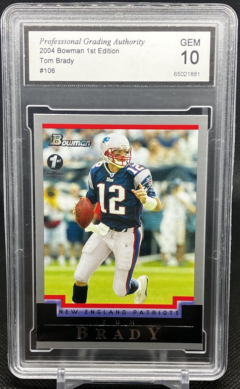 2004 Bowman Tom Brady 1st Edition | Card No. 106 | Graded Gem Mint 10 by PGA