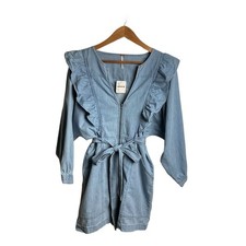 Free People Chambray Mini Dress Size XS Blue