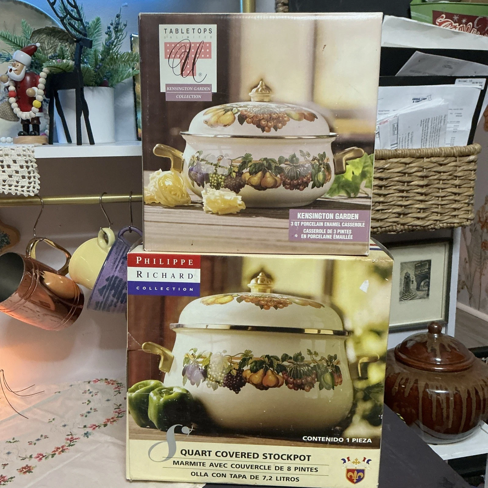 TABLETOPS UNLIMITED 3-Quart Covered Casserole + 8qt stockpot NIB