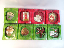8 Gloria Duchin Gold toned Collectible Christmas Ornament Lot