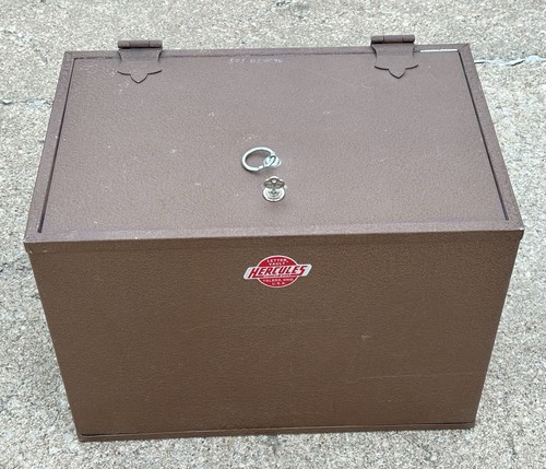 Meilink HERCULES 1 Hour Fire Rated HOME STRONG BOX SAFE Vtg 19”x 12" x 13" w/Key
