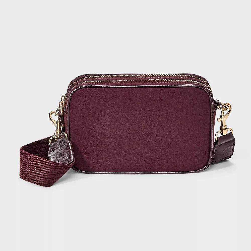 Double Zip Camera Crossbody Bag - Universal Thread Maroon 3690₽