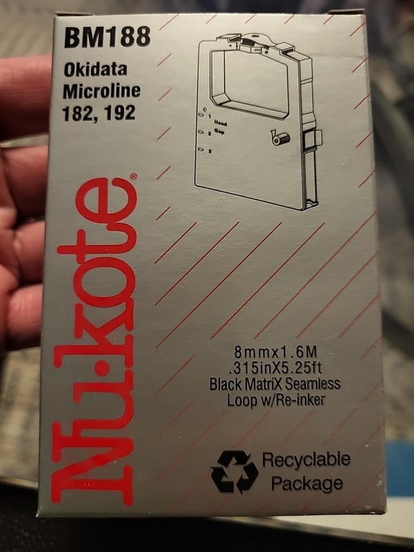 NOS Nukote BM188 ribbon for Okidata Microline 182/192 New In Package 