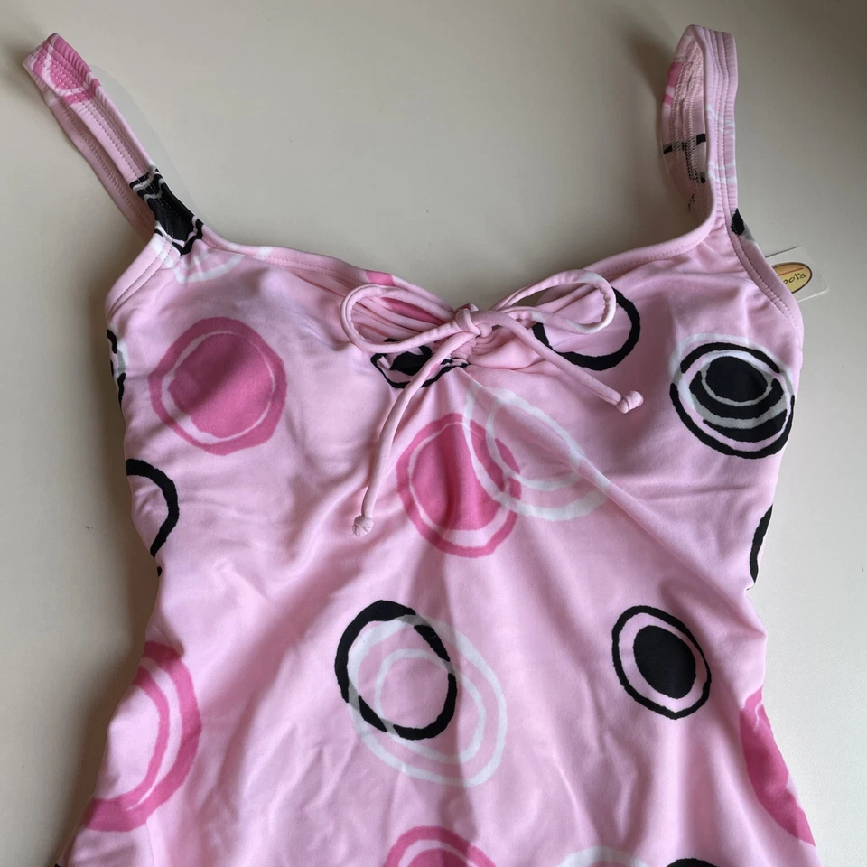 Traje de baño Anne Cole a lunares de una pieza para mujer 10 rosa escote corazón NUEVO Foto 2 de 4