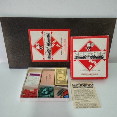 50er Jahre Vintage Monopoly | 2 Stück | Waddingtons | Holzhäuser | komplett | sehr guter Zustand