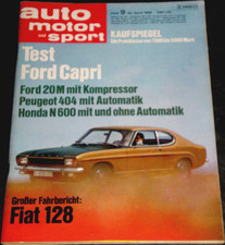 Auto Motor Sport 09/69 Ford Capri 1500/1700, Ford 20 M RS Kompressor,Honda N 600