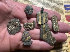 Collection Of  Saxon Chip-Carved Gilded Mounts & Brooch Parts, 5th/6th Century