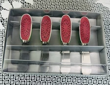 VTG Watermelon Slice Spreaders 4 Stainless Blade Box Fruit Cheese Knife