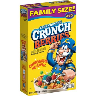 Cap'n Crunch Cereal, Berries, 20.5oz Box 20.5 Ounce (Pack of 1)