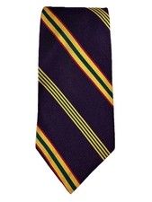 Polo Ralph Lauren Purple Yellow Striped Handmade Silk Tie 100 Silk MADE IN USA