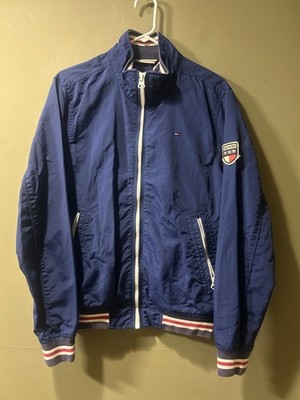 Tommy Hilfiger Regatta Royal Blue Full Zip Windbreaker Yacht Jacket Mens Sz Med