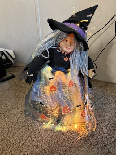 Foremost Halloween Fiber Optic Witch Broom Vintage Kmart Spooky 12" Box - Picture 14 of 16