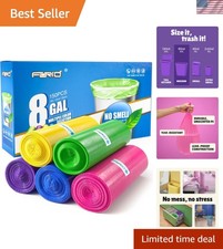 Odorless Multi-Color 8 Gallon Trash Bags - Extra Thick 150 Count Convenience