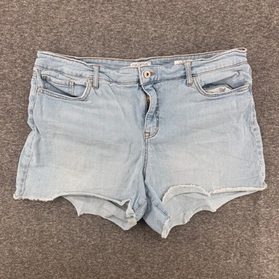 Sofia Jeans by Sofia Vergara Lila Short Light Wash Denim Raw Hem Womens 16