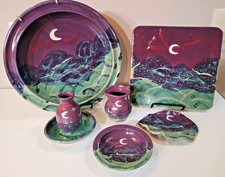 Judy Jones Gatlinburg Pottery Set Tennessee Studio Art Moon Plates Bowl Vase Lot