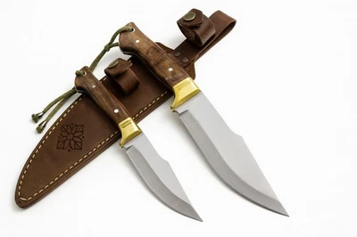 2 Stück Walnussholz Jagdmesser Set Personalisiert Handgefertigt (Wh161) - Bild 1 von 4