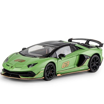 1/18 Lamborghini Aventadors SVJ 63 Alloy Car Model Diecast Toy