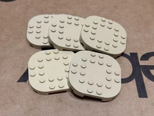 LEGO Parts - Tan Plate, Modified 6 x 6 with 4 Feet - No 66789 - QTY 5