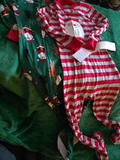 Carter's Fleece Christmas Pajamas 2 Pack Unisex Baby Size 3T Santa
