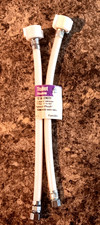  2 Two Toilet Hookup Connector Hoses 3/8" COMP x 7/8" BC 12" Length