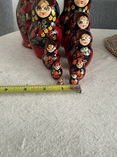 Vintage Russian Nesting Dolls - 10 piece set - fine hand painted rare 10p - Picture 12 of 15