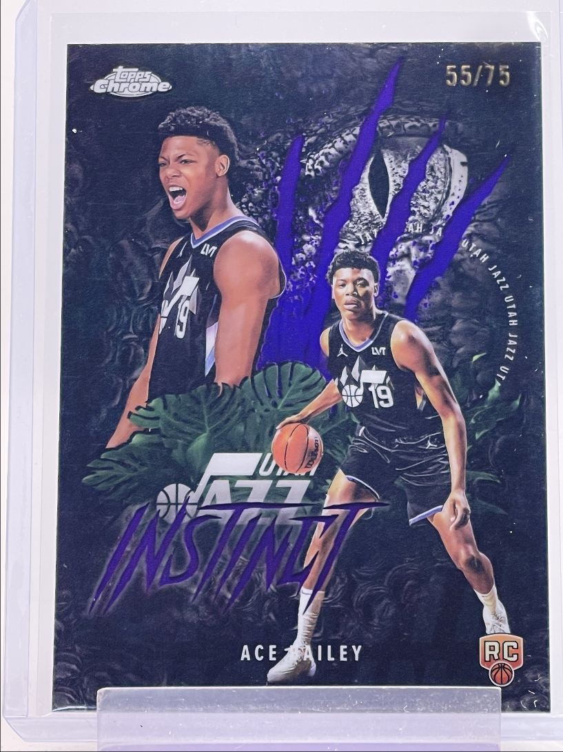 ACE BAILEY 2025-26 TOPPS CHROME ROOKIE INSTINCT PURPLE REFRACTOR RC /75 Q4152