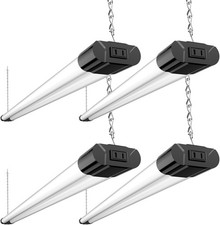4 Pack Linkable LED Utility Shop Light 4400 LM Super Bright 6500K Cool Daylight