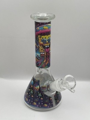 8'' Sponge Bob Square Pants Heavy Glass Beaker Water Bong