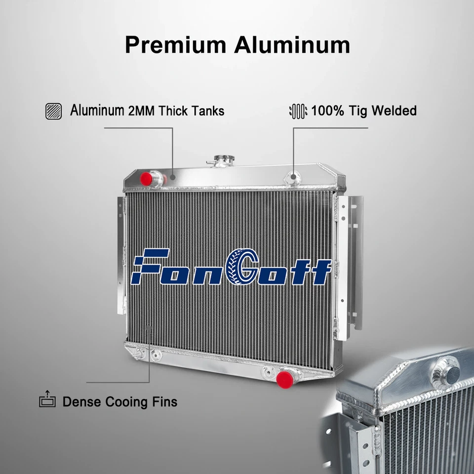 4 Row Radiator For 1971-1979 1972 Dodge B/D/W D100 D150 W200 300 Pickup Van V8 Foto 2 de 4