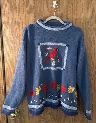 National Wildlife Federation Cardinal Sweater Women's Size Large Red Cardinal