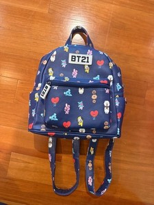 bt21 blue allover print mini backpack Mochila Bts Azul North To You 9.5 X 13 X 6MANG Mini Backpack Bt21 Koya Backpack