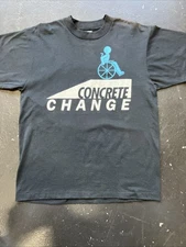 Vintage Faded 90s Concrete Change ADA Single Stitch Screen Stars Shirt Black L