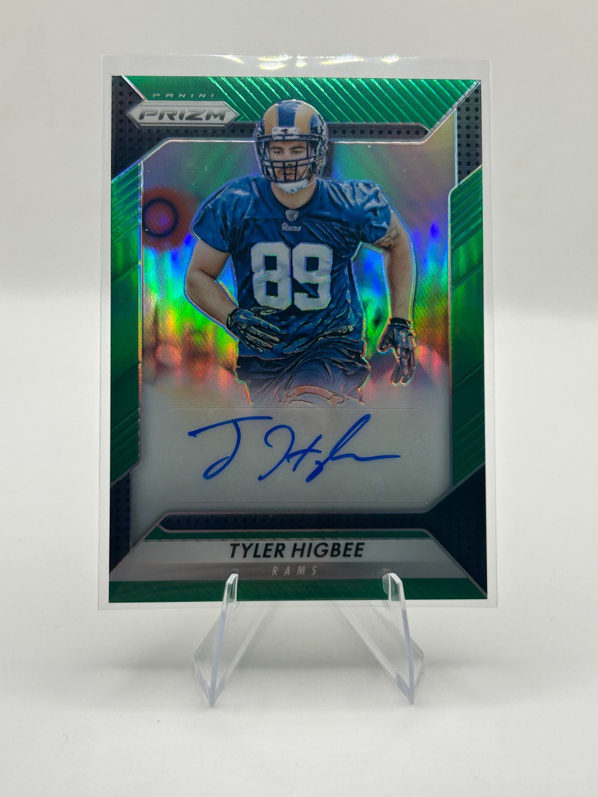 Tyler Higbee Panini Prizm Rookie Autograph Prizm #RATHB Green