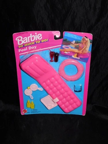 Vtg 1994 Barbie So Much To Do Pool Day Play Set NIP Raft Sunscreen Sunglasses