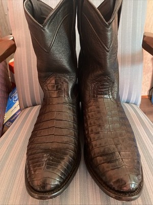 Men s Black Caimen Roper Boots