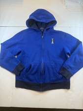 Ralph Lauren Full Zip Hoodie Youth 14/16 Blue Polo Bear 2739