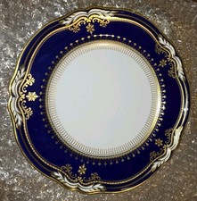 One (1) Spode Lancaster Cobalt Fine Bone China 22-karat gold Luncheon Plate