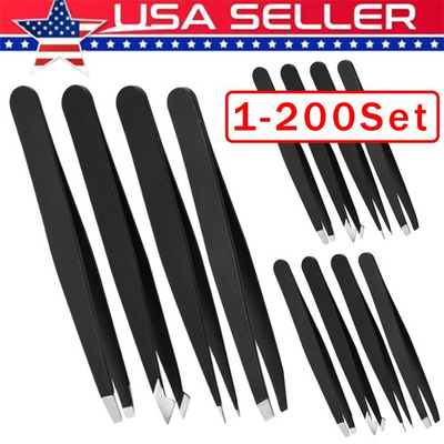 #ad Eyebrow Tweezers Eyebrow Clip 4Piece Hair Beauty Pluckers Stainless Steel $253.90