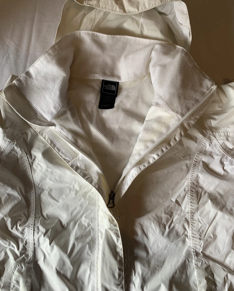 Chaqueta de lluvia cortavientos The North Face Hyvent beige para mujer talla XS Foto 4 de 4