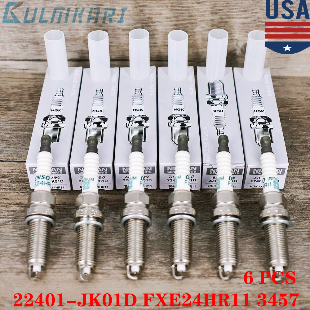 Motors 6PCS NGK Spark Plugs 22401-JK01D FXE24HR11 3457 For NISSAN ...