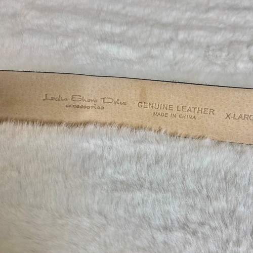 Lake Shore Drive Accessories Black White Print Calf Hair Belt XL Silver Buckle - Picture 3 of 6