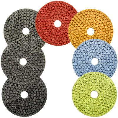 4 Inch Diamante Italia Wet Marble Polishing Pads   Full Set