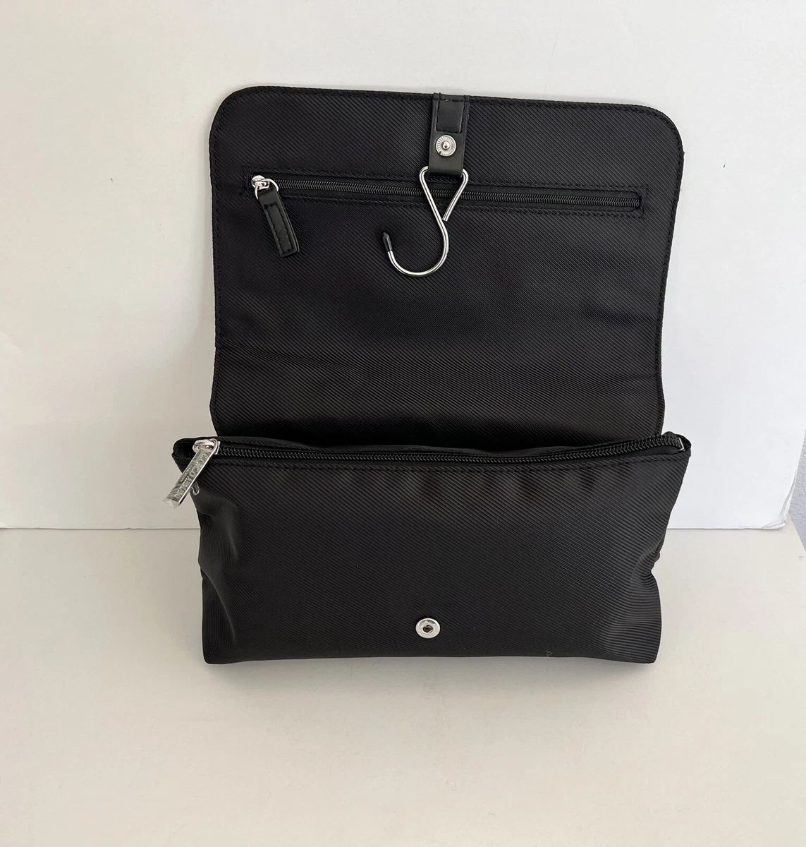 Giorgio Armani Code Toiletry Black Fold Over Zip Closure Hangable Travel Bag  New | eBay