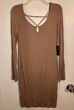 New Popular Basics Bodycon Knee Length Brown Dress Size XL Curve Appeal