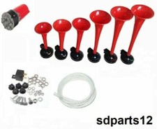 Clacson Musicale Il Padrino 6 Trombe Rosse 12V Auto Moto Compressore Incluso