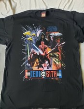 Star Wars Episode 1 Jedi Vs Sith Black Double Sided Tee XL Rare