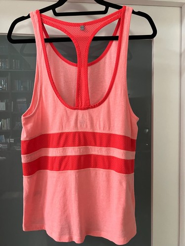 Victoria Secret VSX Sport Salmon Pink Racerback Mesh Tank Top M - Picture 2 of 4