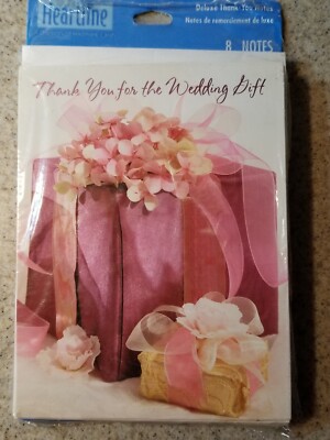 Hallmark Wedding Gift Thank You Notes ~ 8 Sealed Thank You Notes and Envelopes